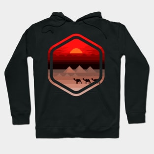 Giza Pyramid Panorama Pixel Art Hoodie